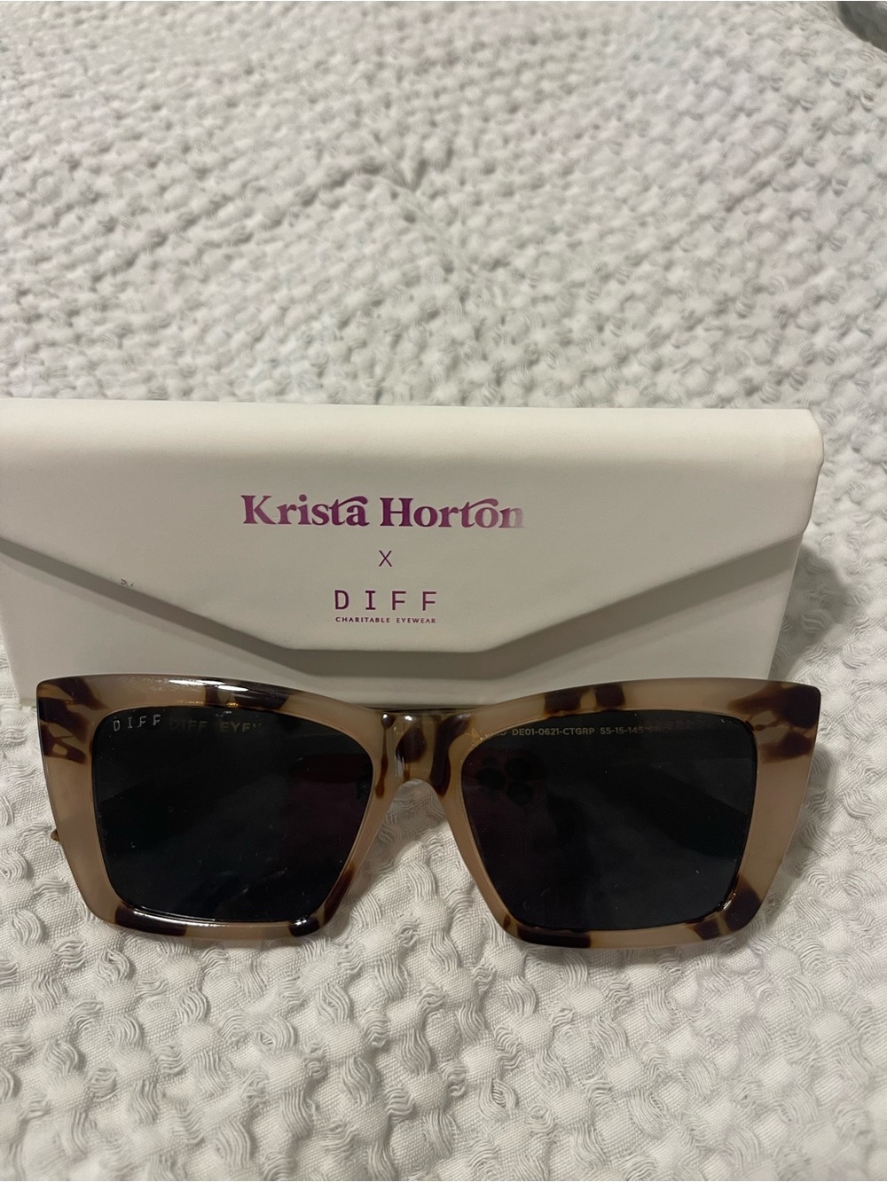 x Krista Horton Tortoiseshell Square Sunglasses - Brown